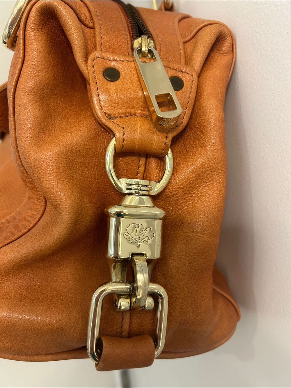 Rebecca Minkoff Orange Leather Exterior Black & Beige Floral Interior - Picture 4 of 4